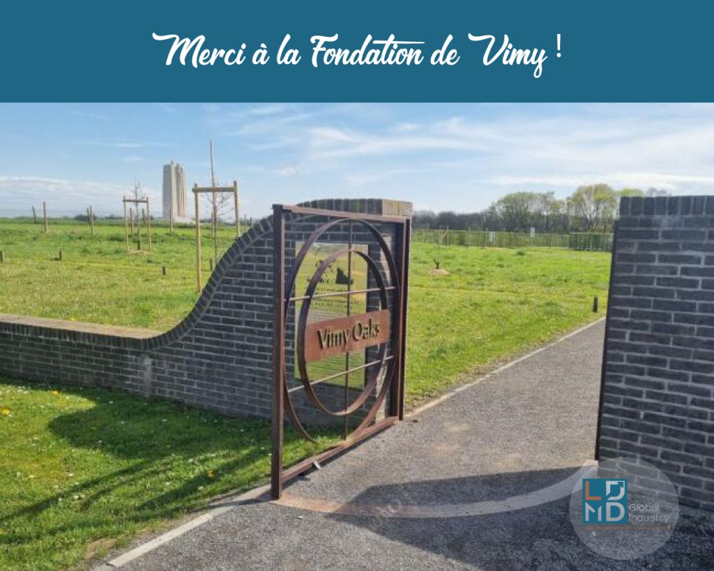 Fondation de vimy amenagements exterieurs portail corten acier rouillé